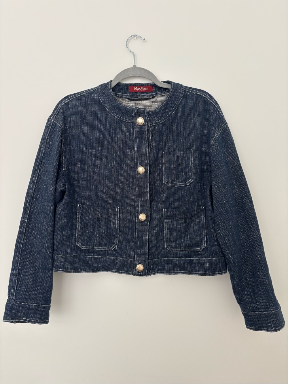 Max Mara Studio Cropped Denim Jacket Size 10